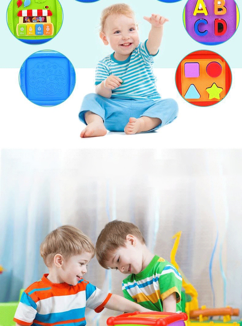 Multifunctional Musical Toys Toddler Baby Box Music Activity Cube Gear Clock Geometric Blocks Sorting Educational Toys